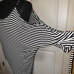 Michael Kors Striped Cold Shoulder Top